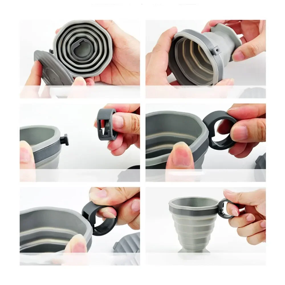 Compact and Portable Folding Travel Cup with Lid