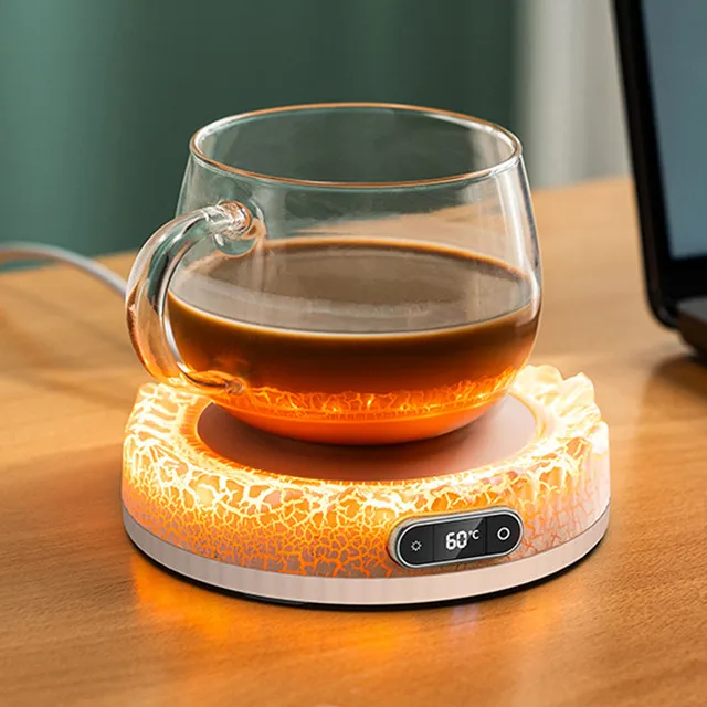 Electric Mug Warmer with Colorful Lights 4 Temp Setting Constant Temperature Heating 8H Timer Cup Heating Plate for Milk 1