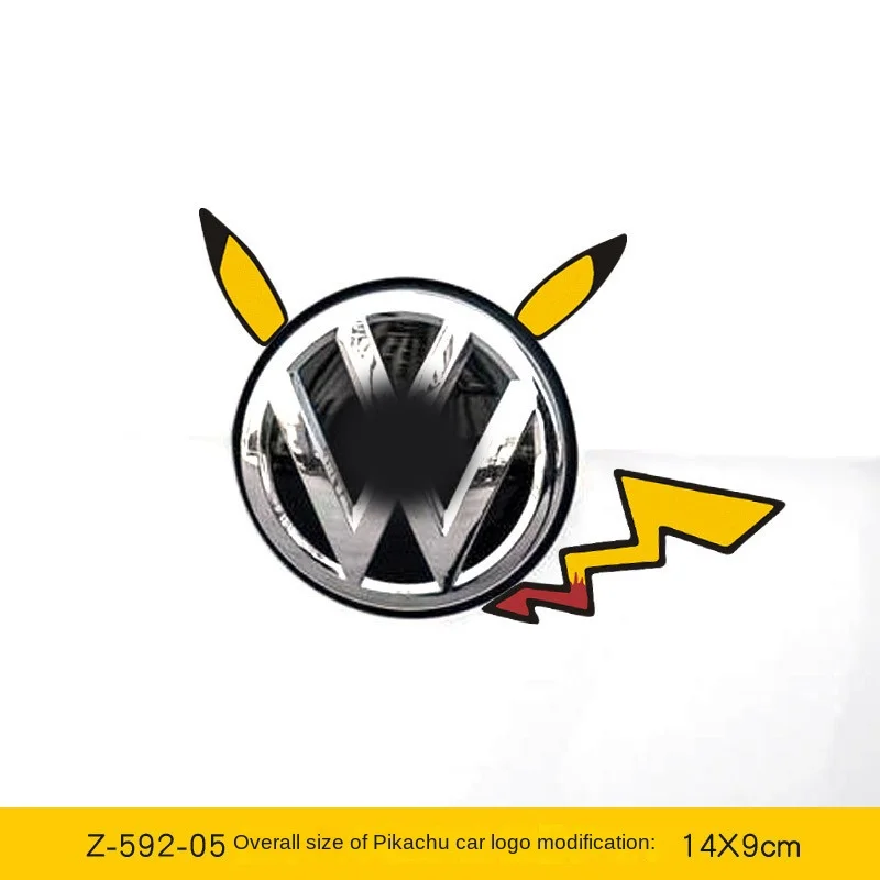 Pokemon Pikachu Cartoon Auto Aufkleber 3D Stereo Blockieren Scratch  Blockieren Dekorative Auto Tür Körper Hinten Aufkleber auto zubehör