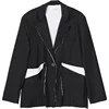 The spring of 2023 the new suit men's original popular logo coat flash design  wind stitching loose suit black and white 3