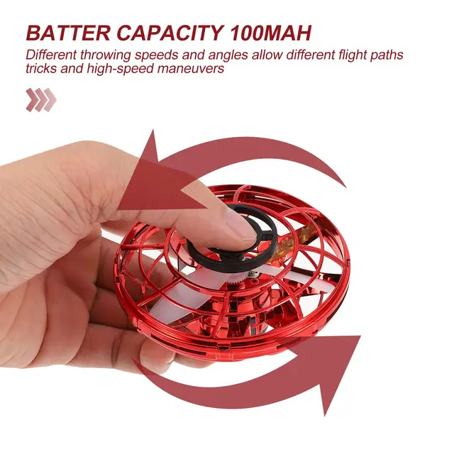 Mini Drone LED UFO Type Flying Helicopter Spinner Fingertip Upgrade Flight Gyro Electronic Induction Flayaball Adult Kids Toys 2