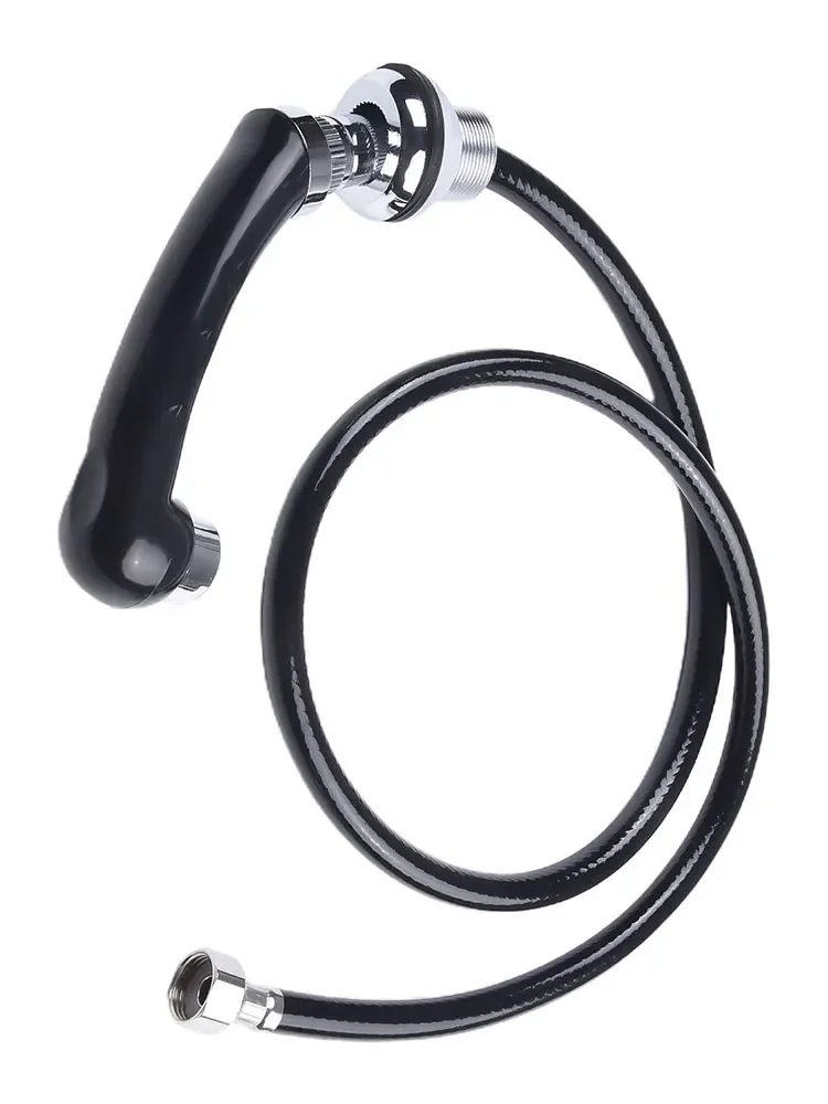 1Pc Shower Head With Hose Shampoo Bed Shower Head Salon Washbasin Hose Barber Shop Rinse Salon Black Alloy Faucet bath showerhead