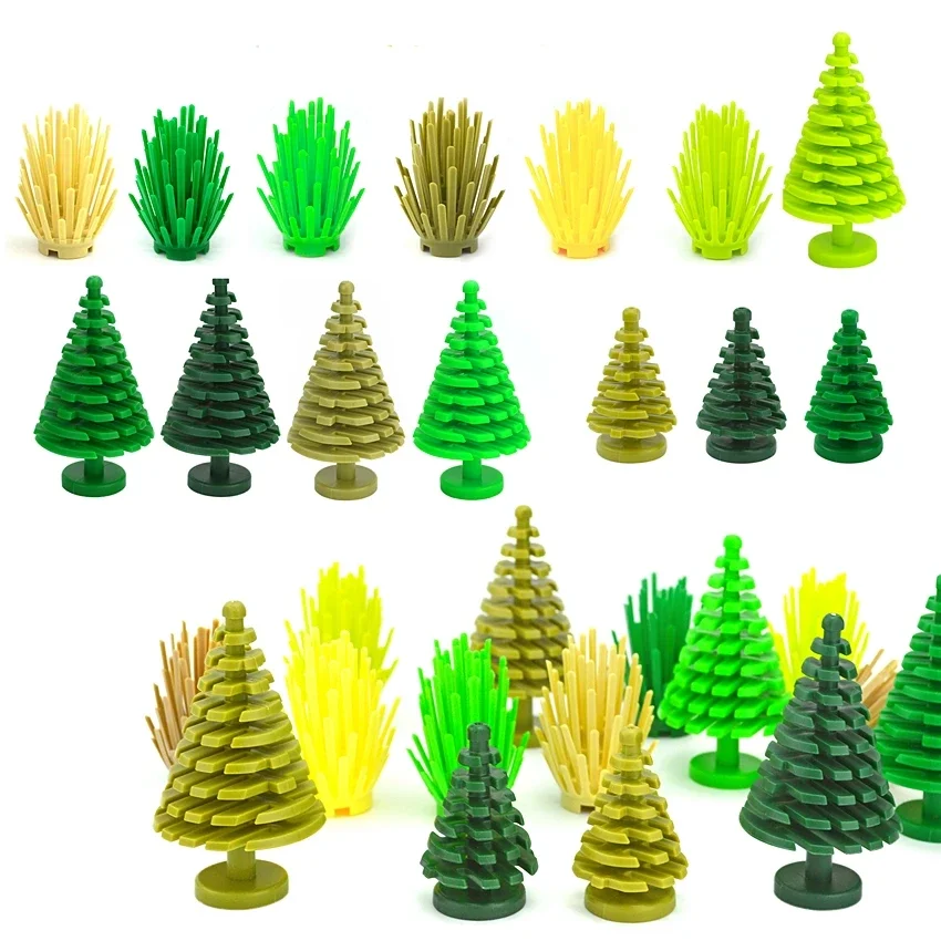 Hot sale City Parts Bush Tree Leaf Flower Green Grass Building Bricks Plants Blocks Figures Accessories Assemble Blocks Parts 2
