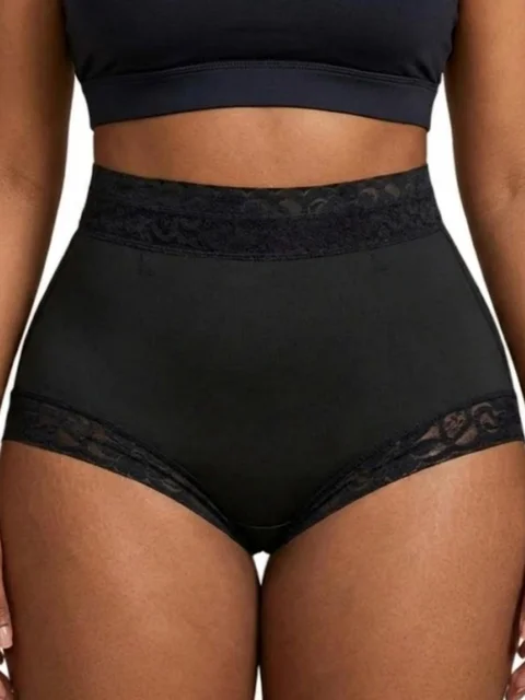 84893-9e7a17.jpg Culotte gainante confortable pour femme à imprimé léopard, effet rehausseur de fesses, avec dentelle et contrôle du ventre