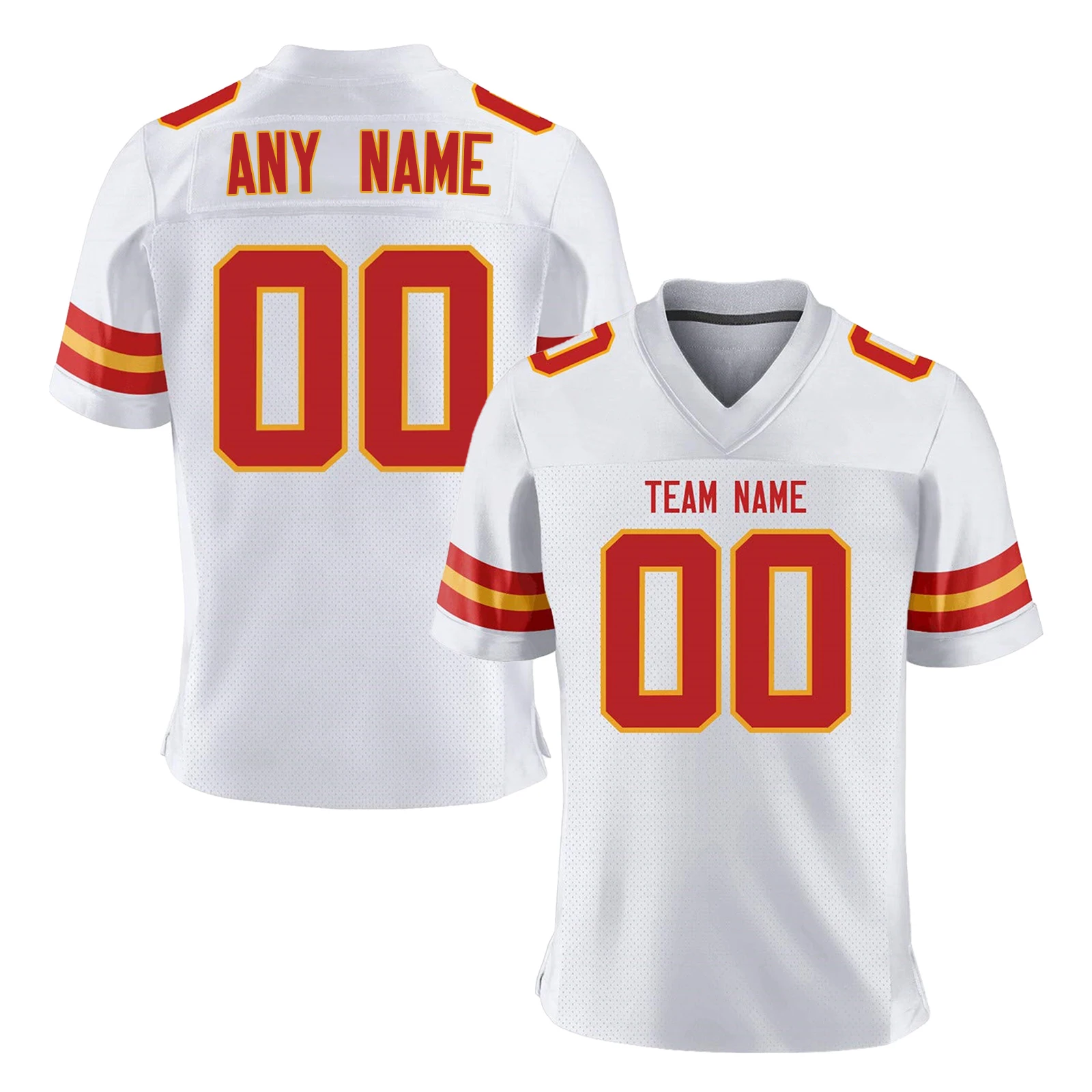 thumbnail image 1 of Camiseta de fútbol americano personalizada de los Kansas City Chiefs con nombre y número impresos, uniforme de fútbol para hombres, mujeres y jóvenes, regalo para fanáticos, 1 of 4