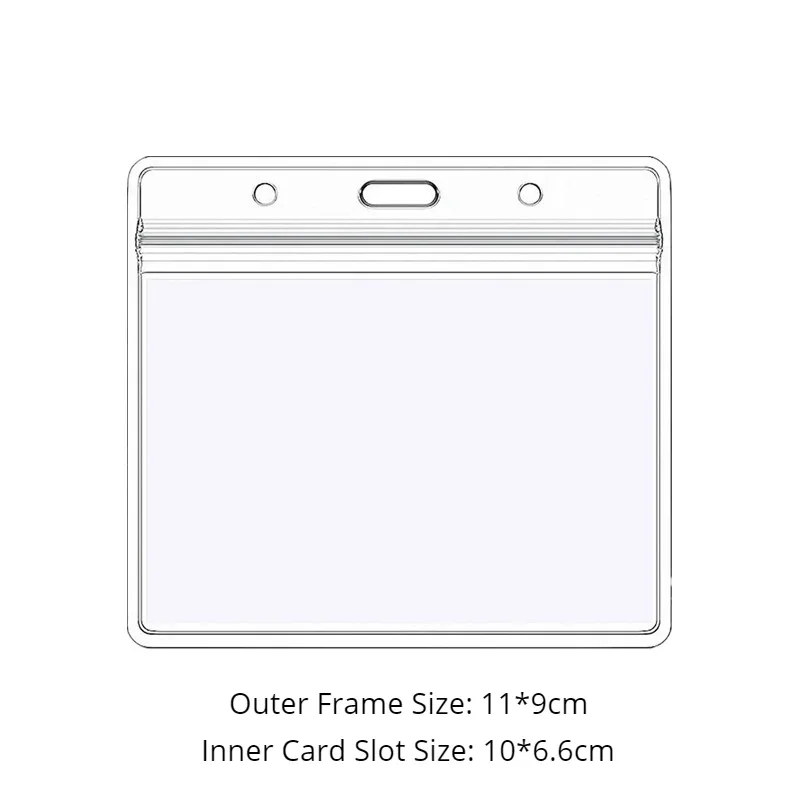 Transparent Staff Work Card Holder with Neck Strap Retractable Clip Badge Reel Employee's Card Cover Case Lanyard ID Name Card