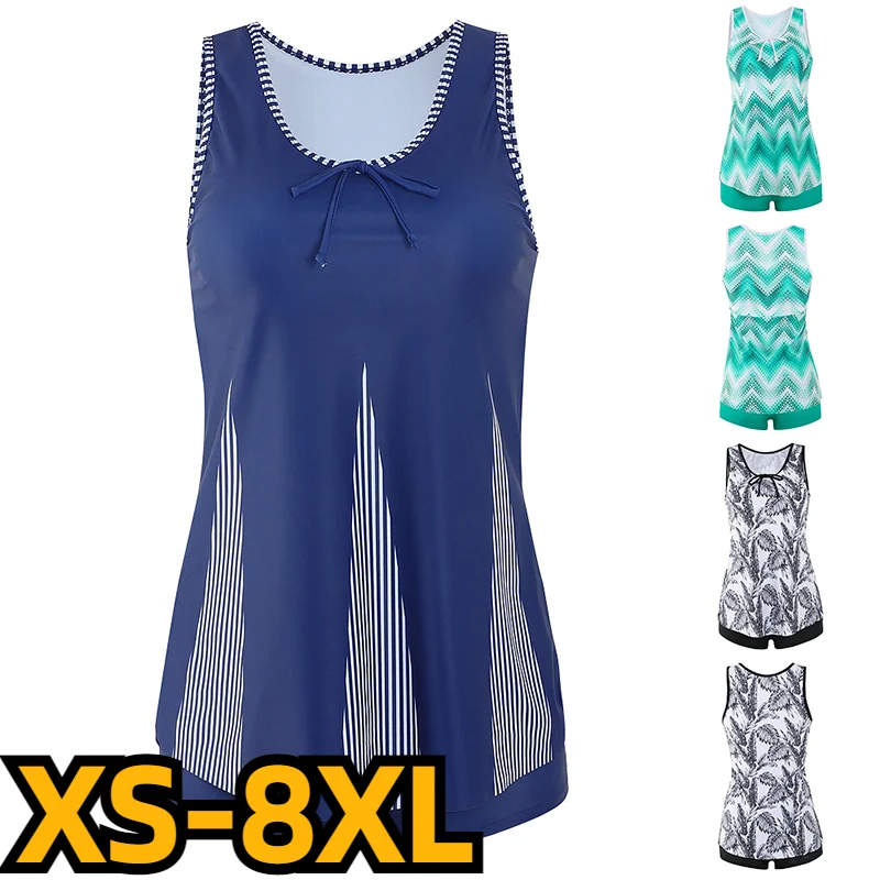 

Women New Design Printing Tankini Swimsuit Bikini Set Summer Bathing Suit Retro Beach Wear Bikini Loose Size Monokini Swimwear