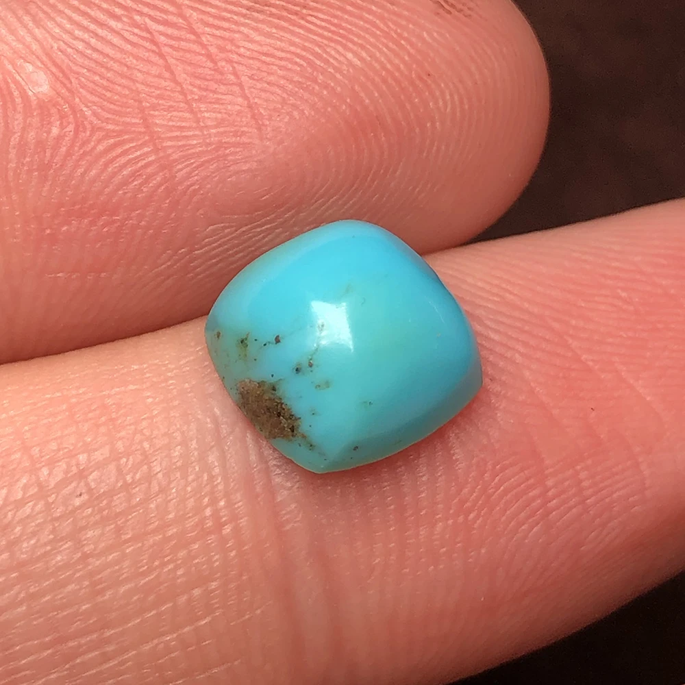 Natural plain 3.29ct square turquoise bare stone pendant bracelet and other jewelry with main stone