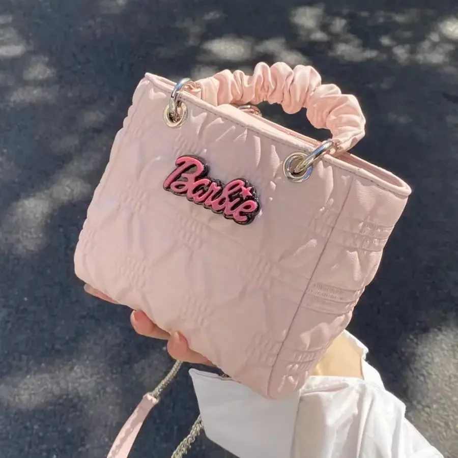 

Barbie Woman's Shoulder Bag Girls Simple Fold Chain Travel Large Capacity Single Shoulder Crossbody Tote Three Purpose Diana Bag