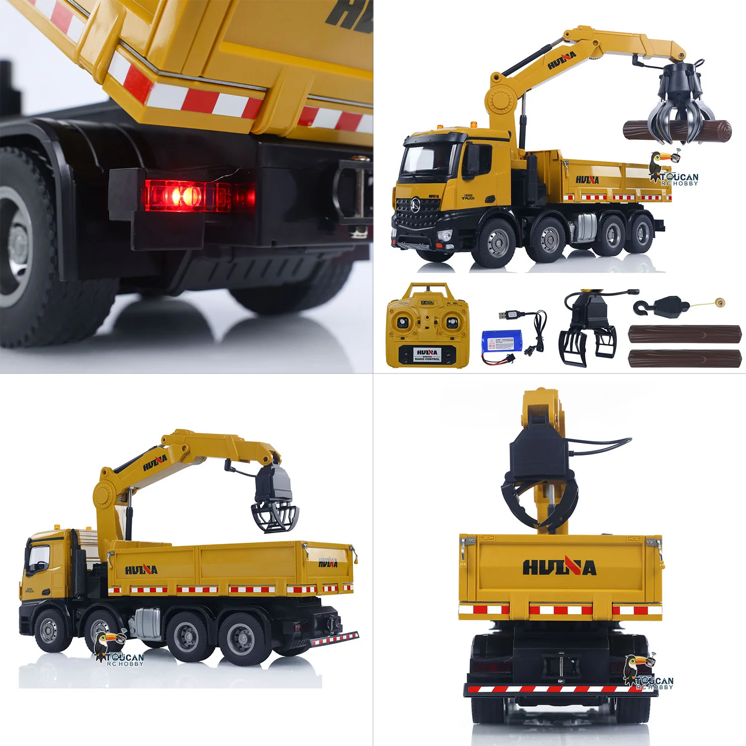 HUINA 1538 1/14 RC 목재 운반 트럭 덤프 원격 조종 자동차 모델 장난감 (TOUCAN RC HOBBY) 남자아이 생일 선물 TH19620