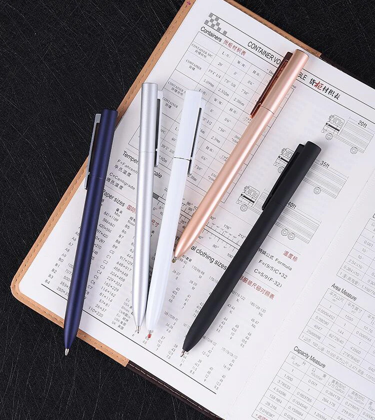 Metal Gel Pen with Refills For Xiaomi Metal Sign Pen 0.5MM Black/Blue/Red Ink Smooth Rotating For Business