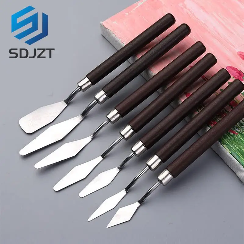 

7Pcs/Set Stainless Steel Oil Painting Knives Artist Crafts Spatula Palette Knife Oil Painting Mixing Knife Scraper Art Tools