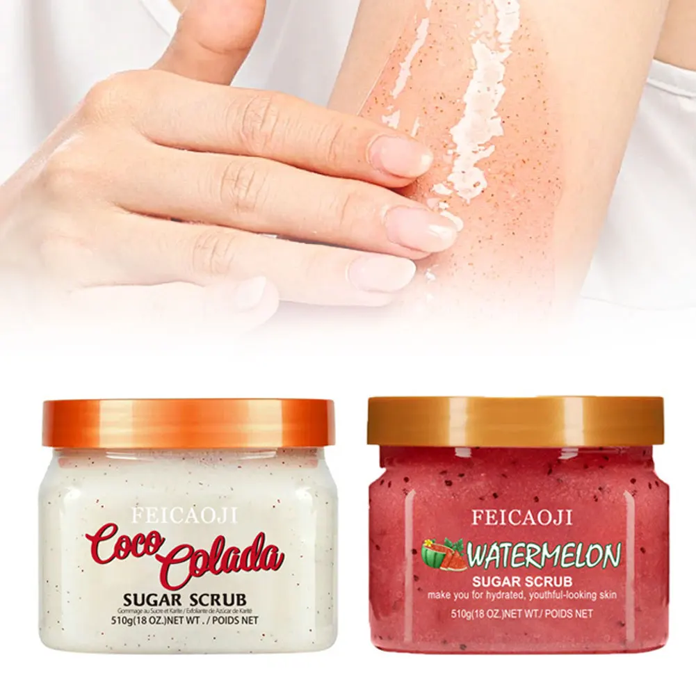 Description Picture 2 of itemShea Sugar Body Scrub Coconut Watermelon Rose Alpha Arbutin Hydrating And Exfoliating Scrub for Nourishing Includes Loofah Tool