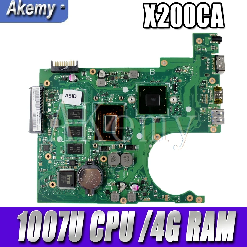 X200CA Motherboard 1007U CPU 4G RAM For Asus X200 X200C X200CA Laptop