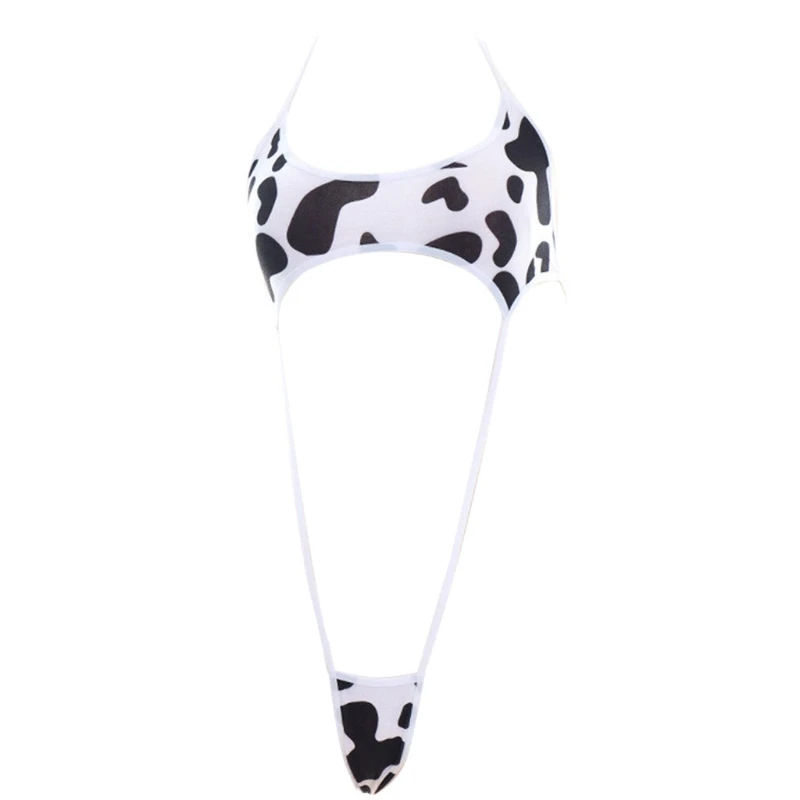 Women Swimsuit One Piece Swimsuit Cow Maid Cosplay Bikini Lingerie Bodysuit