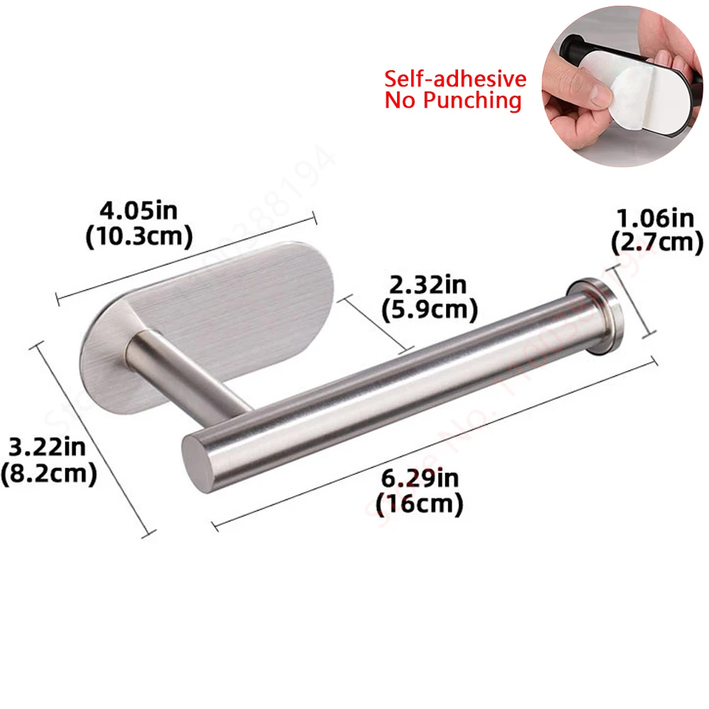 Stainless Steel Wall-Mount Toilet Paper Holder and Towel Organizer