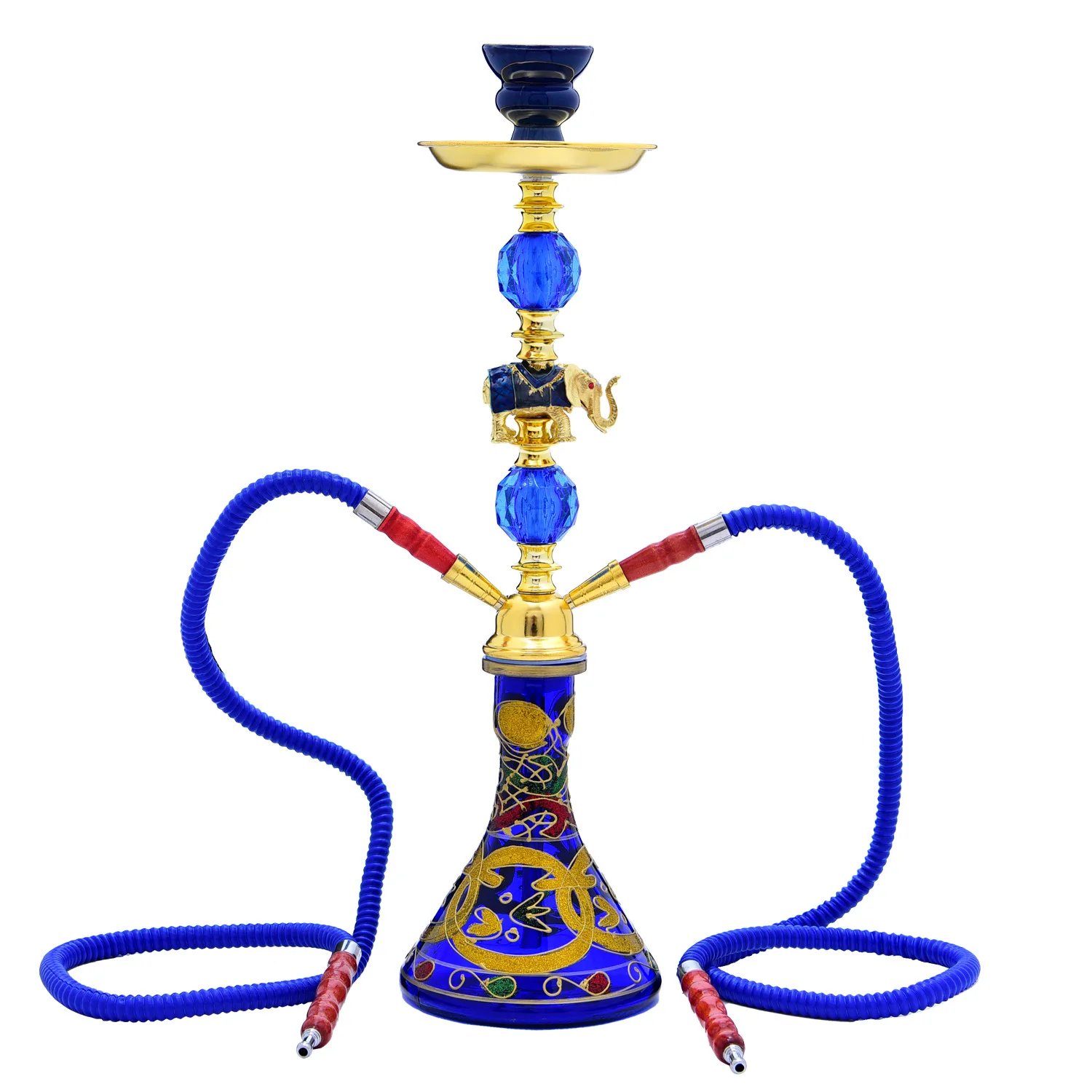 Painting Glass Hookah Pipa Narguile Completo Shisha Pipe Chicha Cachimba 2 Hoses Sisha Metal Elephant Craft Decoration Club