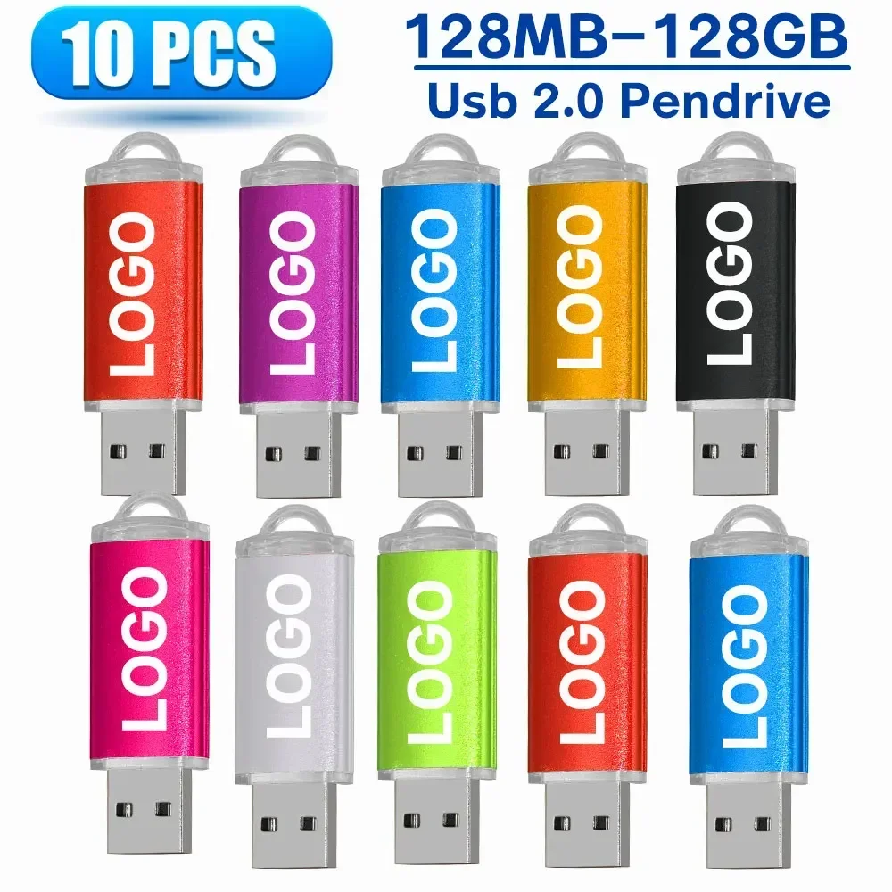 USB 플래시 드라이브 펜 드라이브 메모리 스틱, 256MB, 512MB, 1GB, 2GB, 4GB, 8GB, 16GB, 32GB, 64GB, 128GB, 무료 커스텀 10PCs/로트