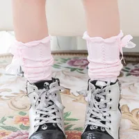 Baby Girls Knee High Socks Long Kids Soft Cotton Ruffle Lace Socks  Children School Uniform Socks Mid-calf Socks Leg Warmers 4