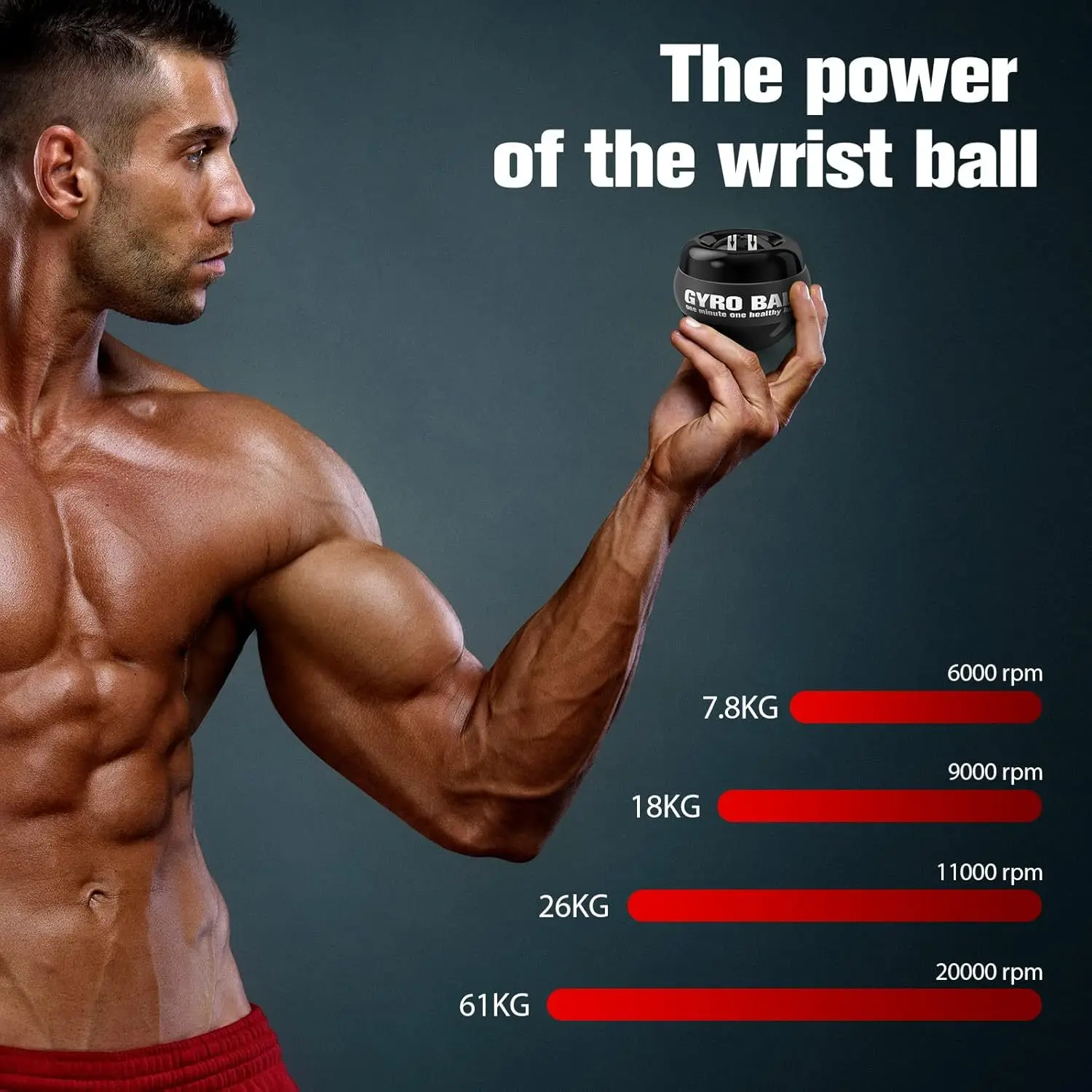 Wrist Training Ball Automatic Start Wrist Enhancer Gyroscope Forearm Exerciser Gyroscope Ball for Strengthening Arms, Fingers