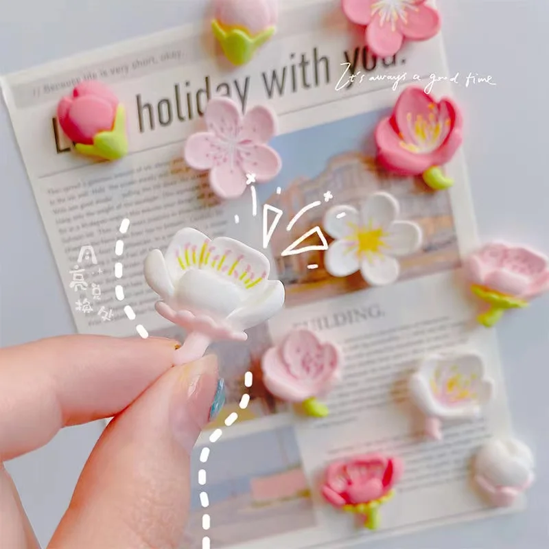 Pink flower resin decorative refrigerator magnet magnets creative whiteboard cartoon magnetic stickers magnetic fridge magnets,magnetic sticker,magnetic fridge stickers,refrigerator decor