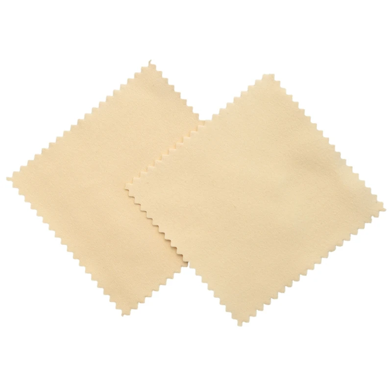 50pcs Jewelry Cleaning Cloth Yellow Polishing Cloth for Sterling