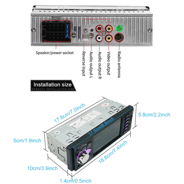 Amprime 1 Din Autoradio 4022d FM Radio Auto Auto Audio Stereo Bluetooth Autoradio  Unterstützung Rückfahrkamera Lenkradsteuerung