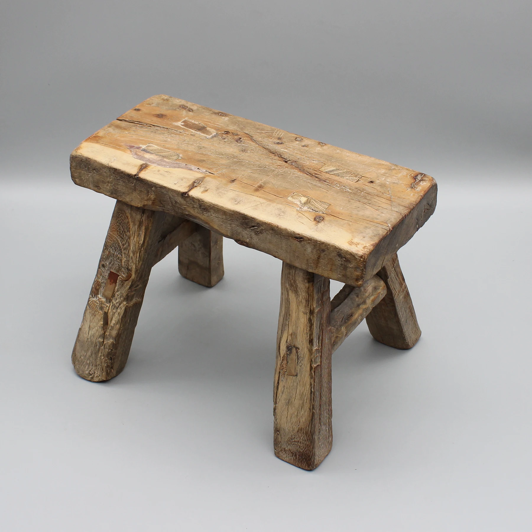 Petit Tabouret En Bois, Vieux, En Bois Massif, Antique Chinois