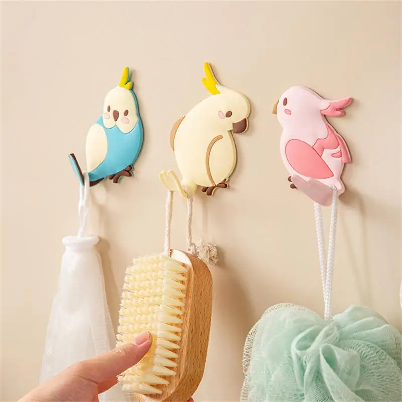 

Adhesive Hooks Pvc Creative Multi-function Cartoon Door Hanging Bathroom Accessories Bird Tail Curved Hook Storage Hanger 5x12cm