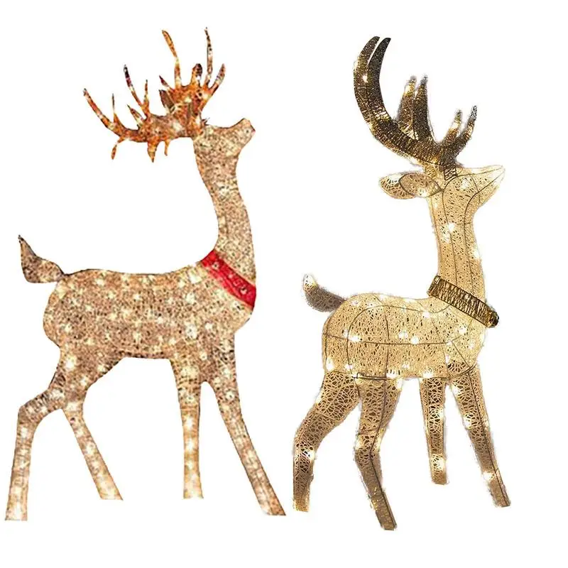 Light Up Christmas Reindeer Yard Christmas Decorations Outdoor With Led