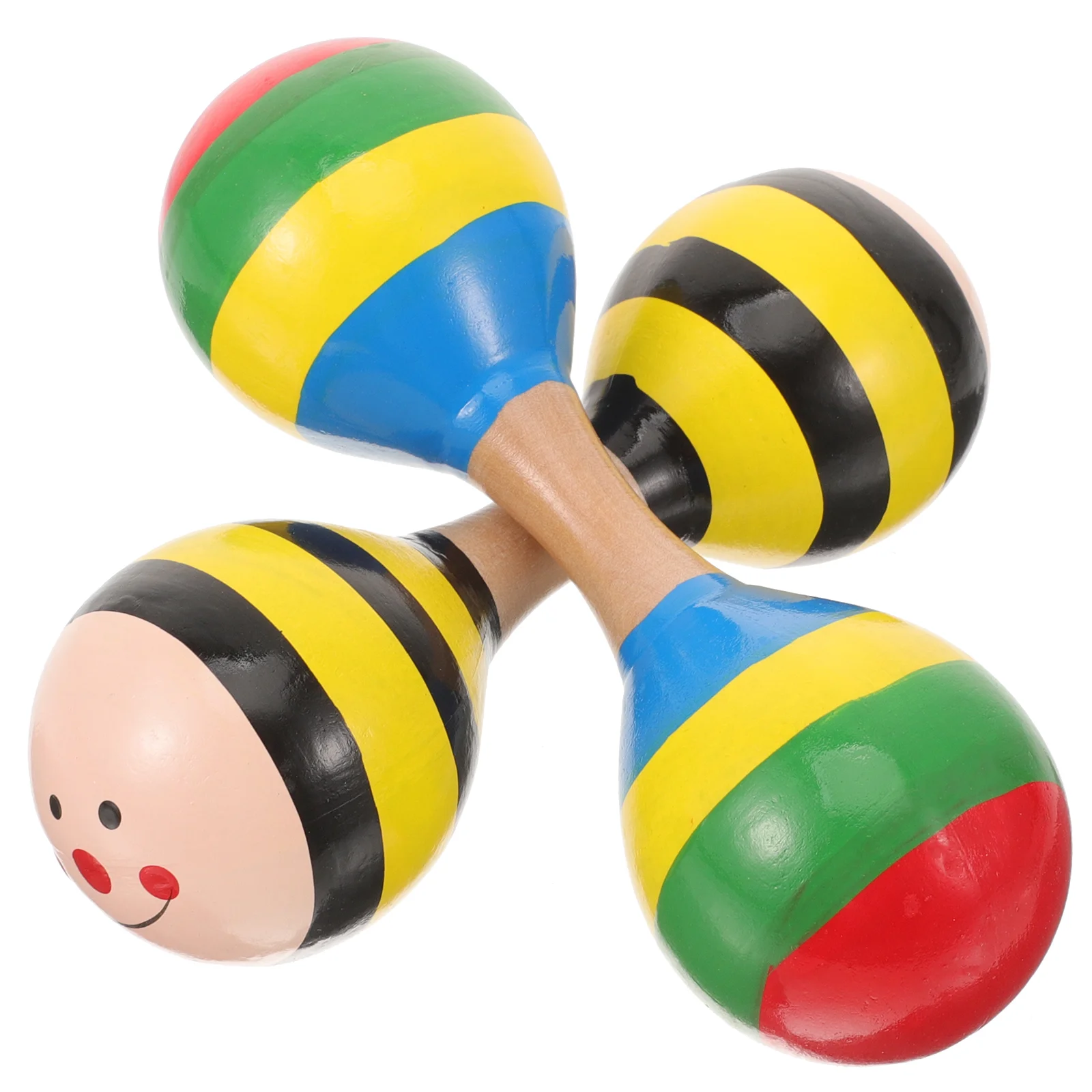 

2 Pcs Double-headed Maraca Toys for Toddlers Kids Music Wooden Sand Hammer Educational Interesting Instrument