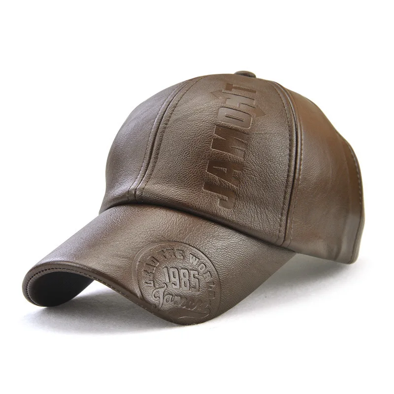 Leather Baseball Cap Men's Fashion Sports Caps Army Military Hat Man Baseball Cap British Vintage Cowhide Leather Hats baseball cap baseball caps