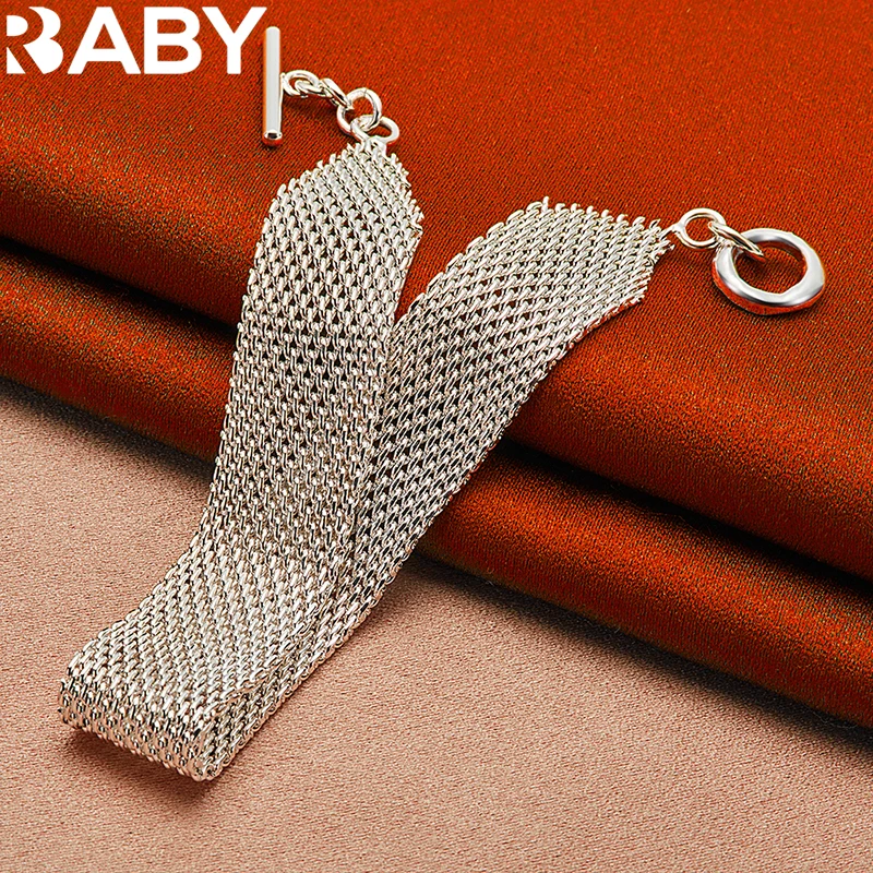 

925 Sterling Silver Weaving Chain Bracelet For Women Wedding Party Fashion Jewelry Christmas Gift