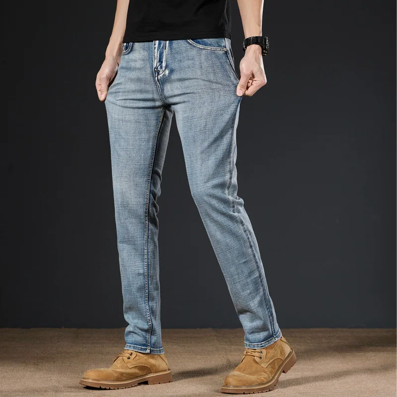 

Spring/Summer 2022 New Men's Jeans Business Cotton Slim Straight Leg Stretch Jeans Men's Clothes