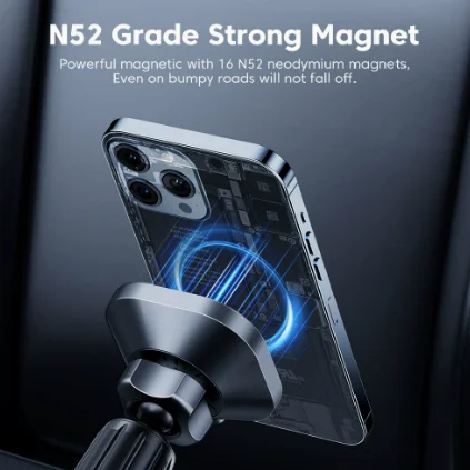 Magnetic Wireless Car Charger Phone Mount with 15W Fast Charging