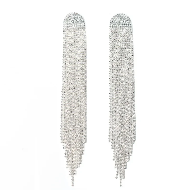 Long Fringed Embellished Diamond Earrings High End Vintage Fashionable Autumn/Winter Ear Decorations Wholesale