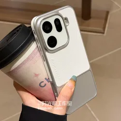 Sleek Lychee Grain PU Leather Matte Phone Case - Shockproof Cover for OPPO Find X9 (WHITE)