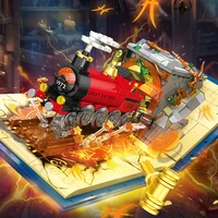 New Classic Movie Harry Potter Magic Train Book MOC Building Blocks Sets DIY Bricks Toys for Kids Children Adult 889pcs 1