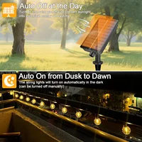 Guirlande solaire LED pour l'extérieur, 50 pieds, 100 pieds, 24V, G40, incassable, Rechargeable, suspendue, pour décoration de Patio, Pergola 4