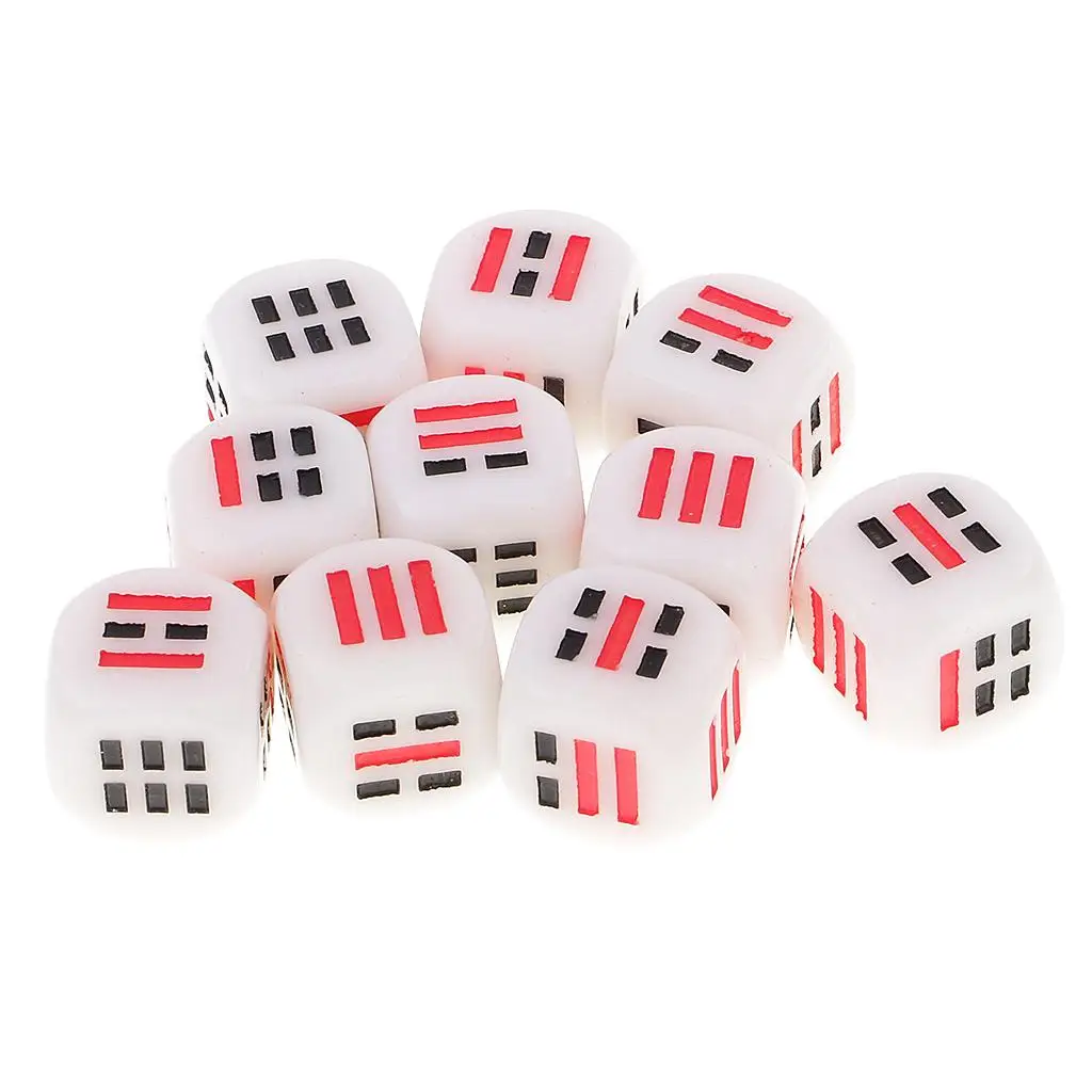 

10pcs Easy Fortune-telling Divination Dice Ba Gua Eight Trigrams Dices