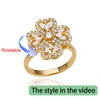 Bagues de mariage rotatives à quatre trèfles pour femmes, anneau d'anxiété Anti-Stress en acier inoxydable, bijoux esthétiques réglables