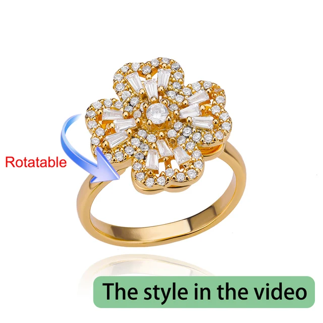 Bagues de mariage rotatives à quatre trèfles pour femmes, anneau d'anxiété Anti-Stress en acier inoxydable, bijoux esthétiques réglables