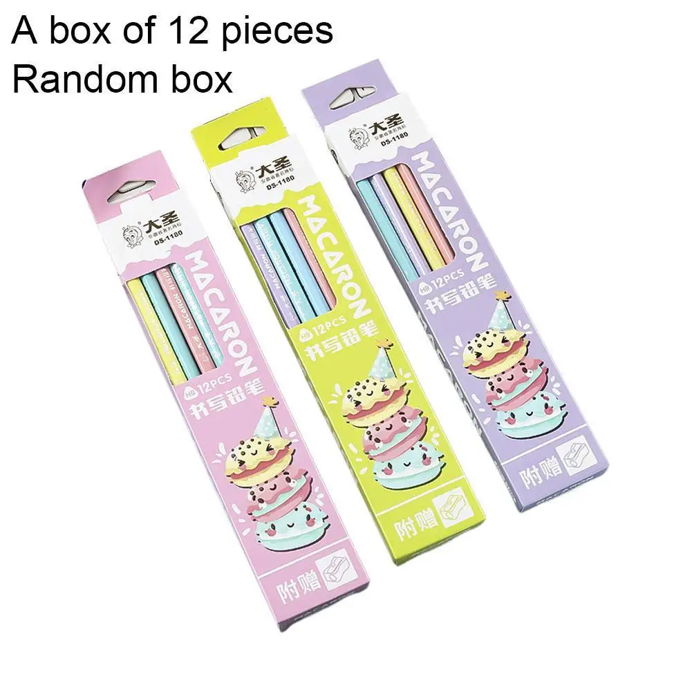 

12 шт./набор, Макарон с точилкой для карандашей