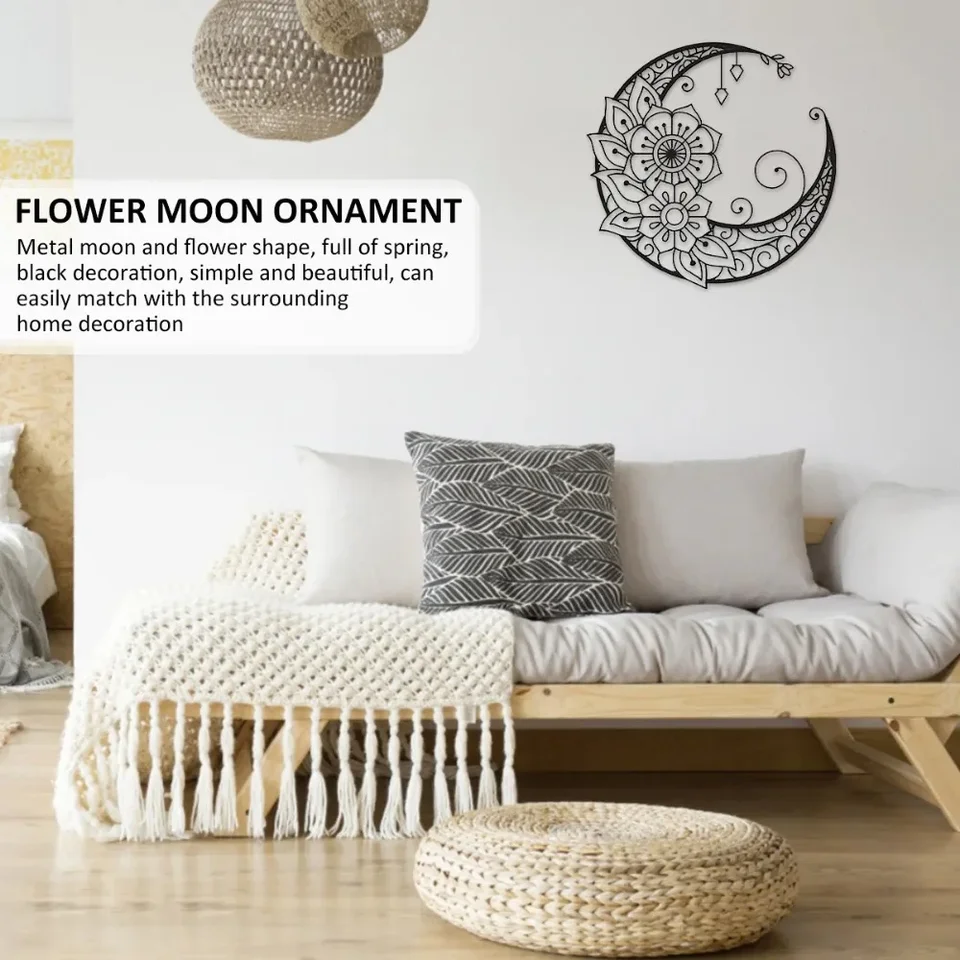 YZEASYPINK 5 Piezas De Telaraña, Decoración De Pared De Fases Lunares Bohemias, Decoración Para Colgar En La Pared, Arte De Pared De Luna De Madera Para Sala De Estar, Dormitorio, Hogar