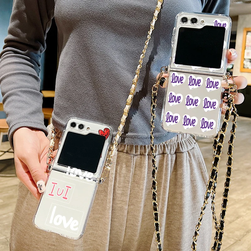 Cartoon Love Soft Lanyard Shockproof Crossbody Clear Phone Case
