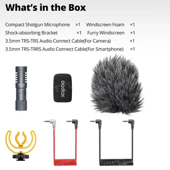 OEING Godox VS-Mic Compact Shotgun Microphone 3.5mm MIC for iPhone Android Smartphone DSLR Camera For Video Recording Microphone - Image 2