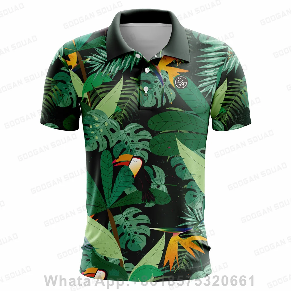 Fashion Men Golf Polo Shirts Summer Short Sleeve Streetwear Business Office Lapel Male Clothes Korean Loose Casual Tops