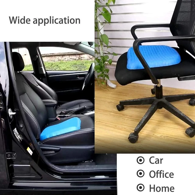 Gel Chair Seat Cushion for Office Chair - Orthopedic Polymer Gel Design -  Blue