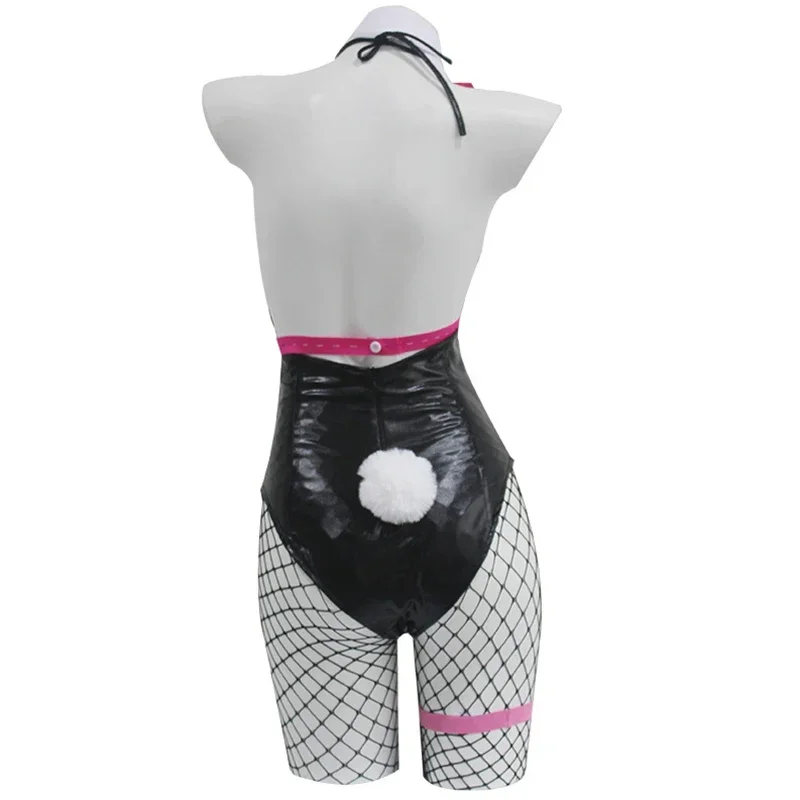 Anime Vtuber Miku Rabbit Hole Cosplay Costume Adult Women Girls Leather Jumpsuit Sexy Bunny Girl Bodysuit Halloween Outfit