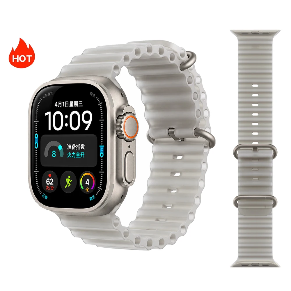 Ocean-Armband für Apple Watch Ultra 3 4 Series 12 11 10 9 7 8 SE 49mm 45mm 46mm 42mm 44mm 40 Silikonarmband Correa iWatch-Armband